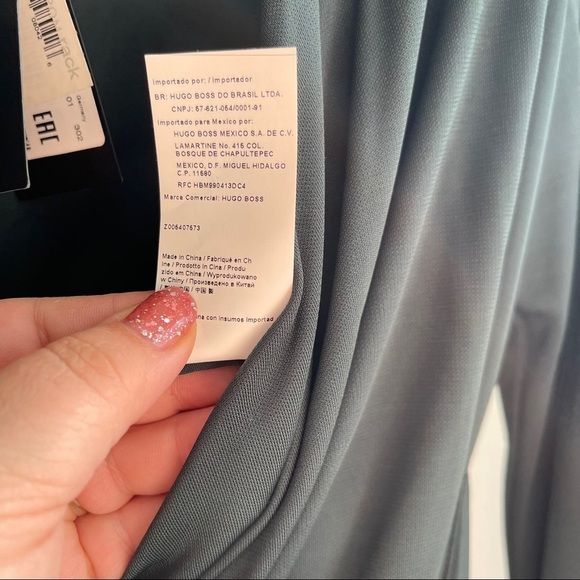 Hugo Boss Forrest Green Faux Wrap Dress - Picture 9 of 10